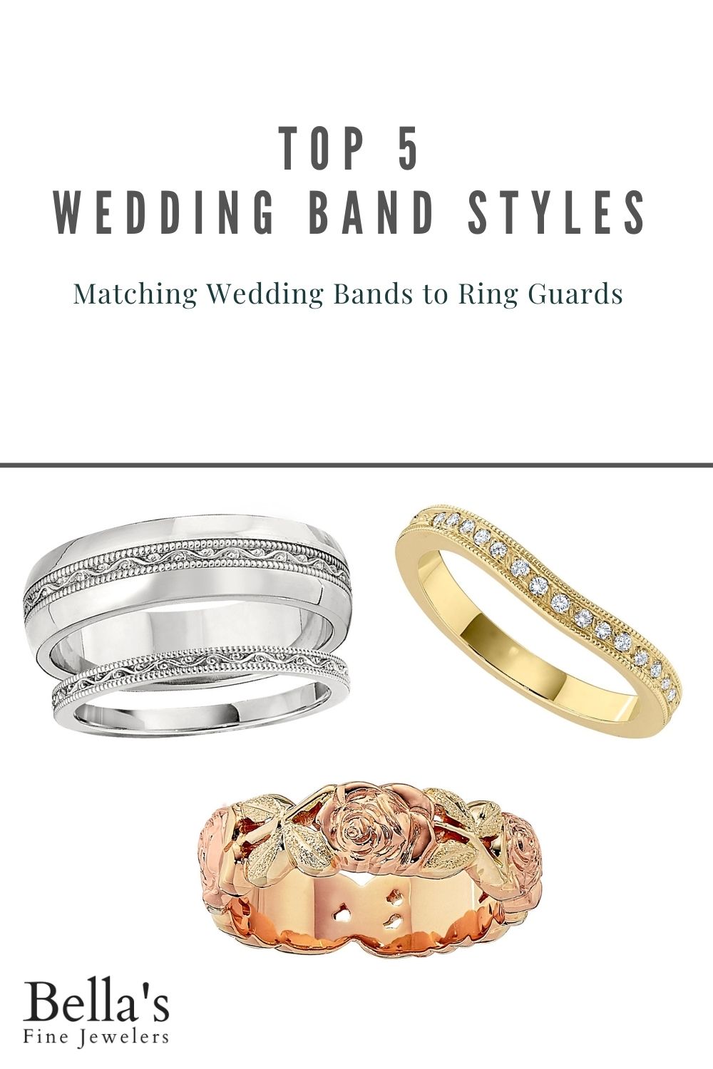 Vintage Gold Ring Guards Insert Wedding Bands Angled
