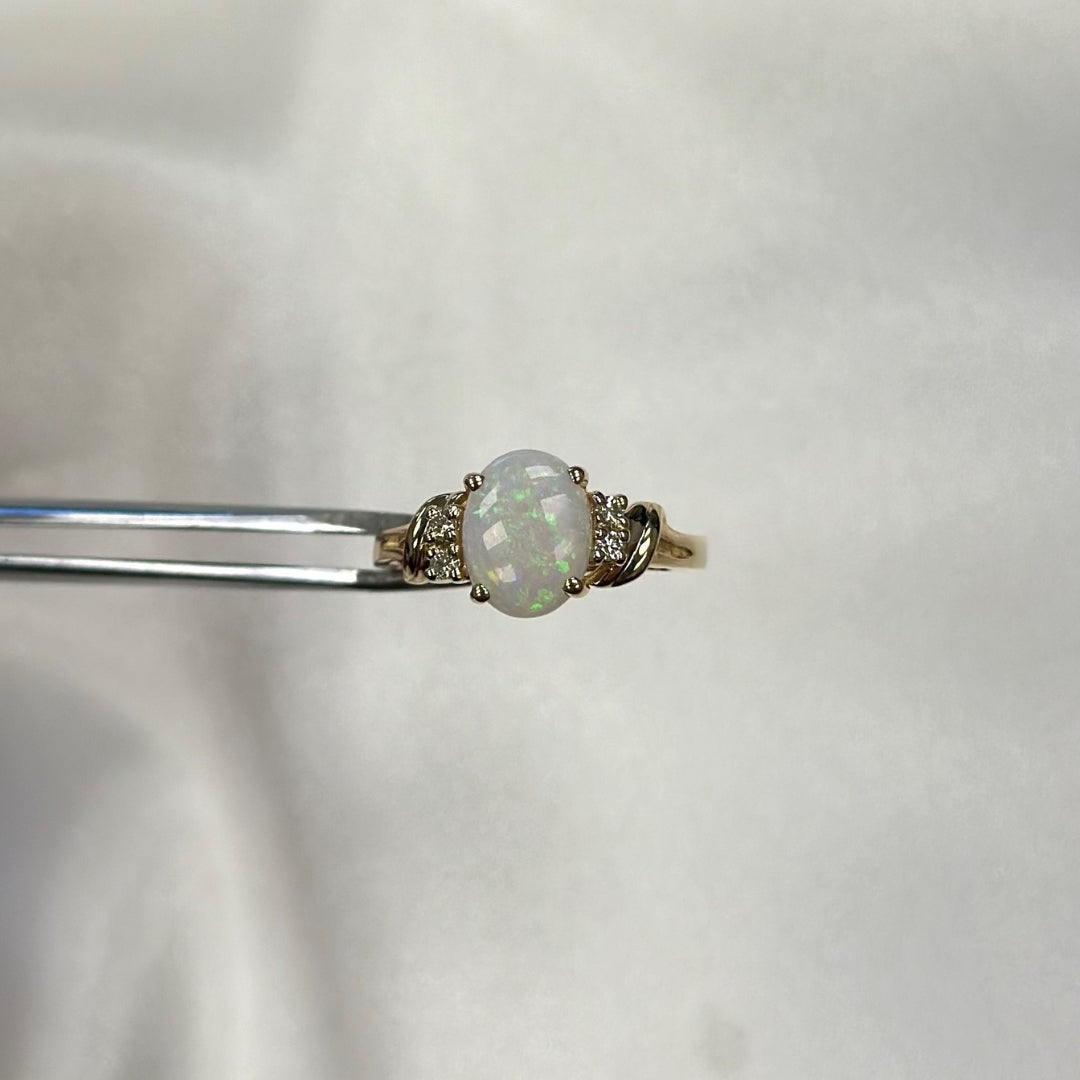 Bypass Opal and Diamond Ring
