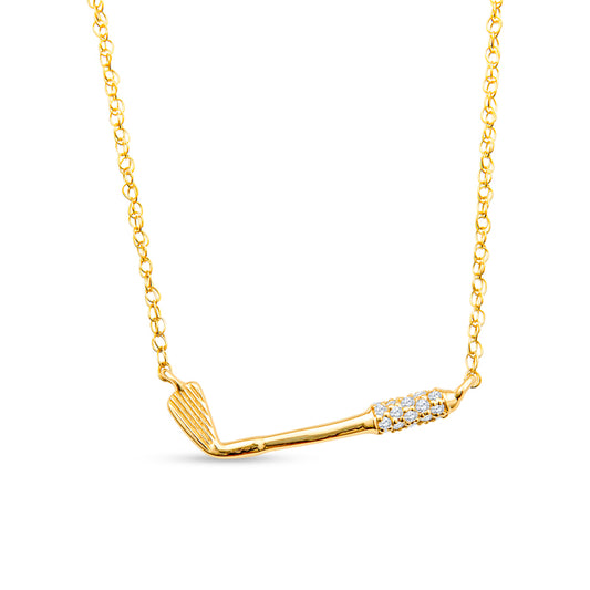 14KT Yellow Gold Diamond Golf Club Necklace Layering