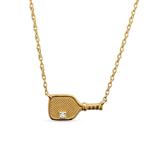 Diamond Solitaire Pickleball Necklace