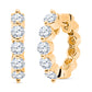 Large Gold Diamond Hoop Earrings with Gemstones