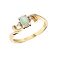 oval opal ring, opal diamond ring, opal diamond gold ring, oval opal diamond yellow gold ring