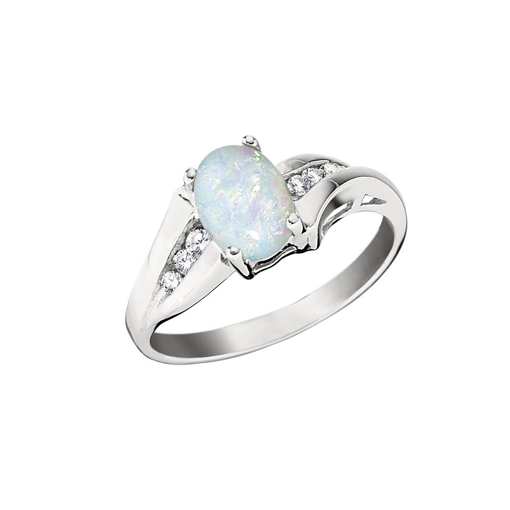 Genuine opal and diamond ring Clearance