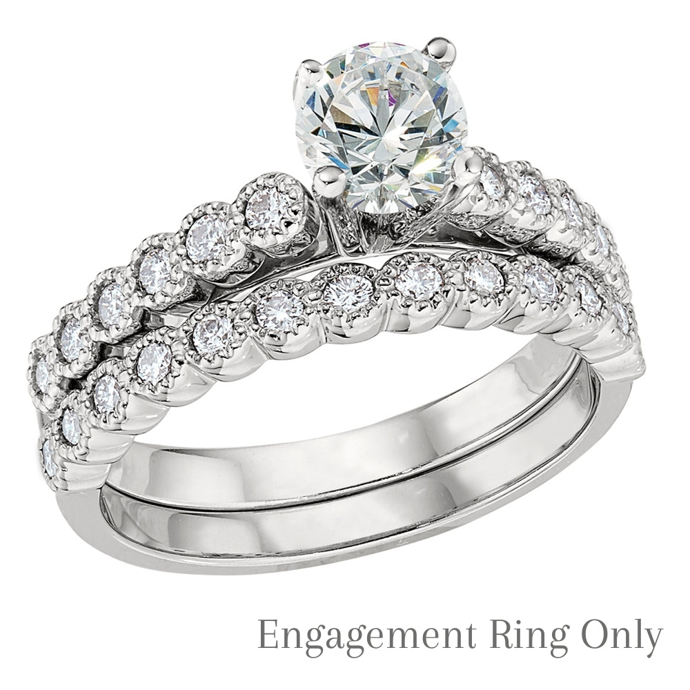 Engagement Ring and Wedding Band Set, Bridal Sets Rings for Women