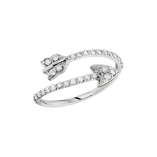 diamond arrow ring, diamond gold arrow ring, romantic diamond jewelry, romantic diamond rings, symbolic diamond rings