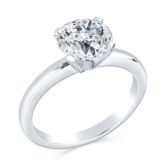 Classic Solitaire Engagement Rings - Half Round Setting