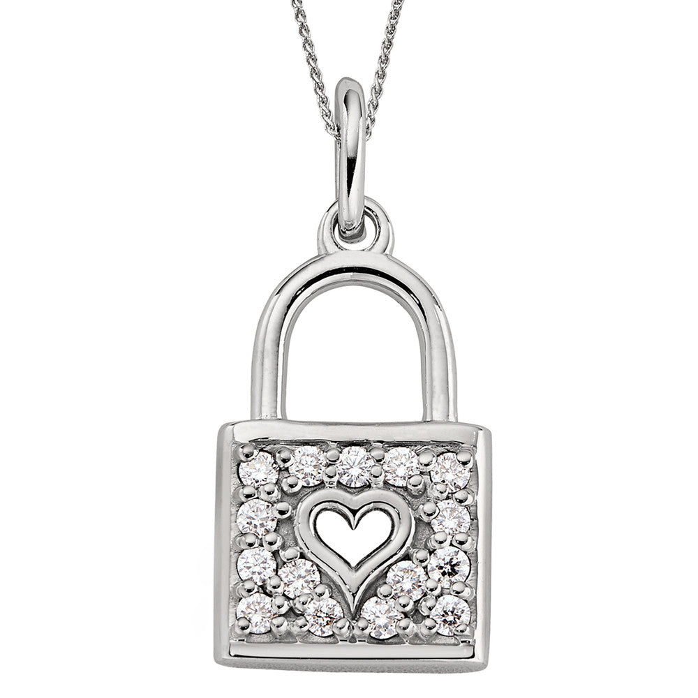 Heart Diamond Lock Pendant