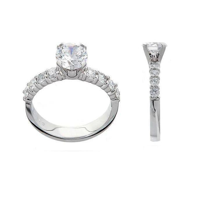 classic diamond engagement ring, diamond sided engagement ring, 18KT engagement rings, engagement ring settings