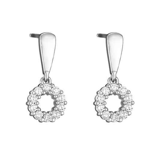 diamond wreath earrings, diamond earrings, modern dangle earrings, drop diamond earrings