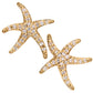 Diamond starfish earrings, starfish gold earrings, beach themed diamond jewelry