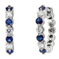 Sapphire and Diamond Hoop Earrings, September birthstone jewelry, sapphire diamond earrings, sapphire hoop earrings