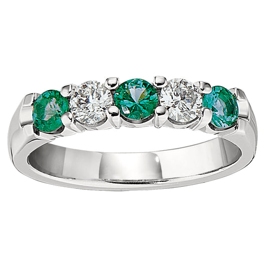Emerald Wedding Rings, Gemstone Wedding Bands, May birthstone jewelry