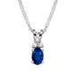 September birthstone, three stone accent pendant, three stone accent necklace, Sapphire pendant, sapphire necklace, 