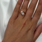 double pearl ring with diamond in 14KT yellow gold. American Made Jewelry for cultured pearl