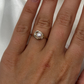 Classic cultured pearl and diamond ring 14KT Gold Yellow a Made In America Ring