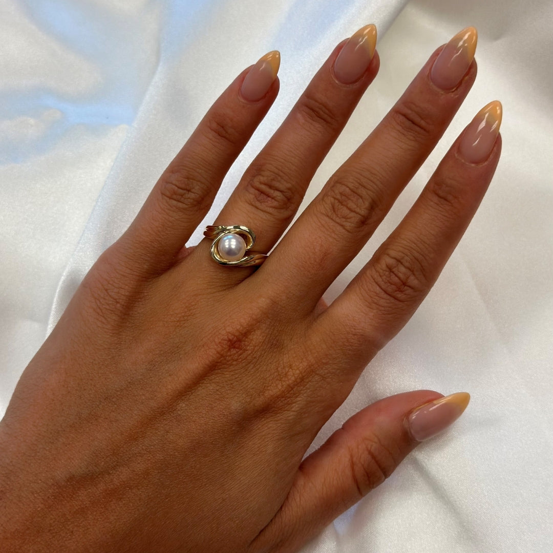 Platinum plated cz nail ring -