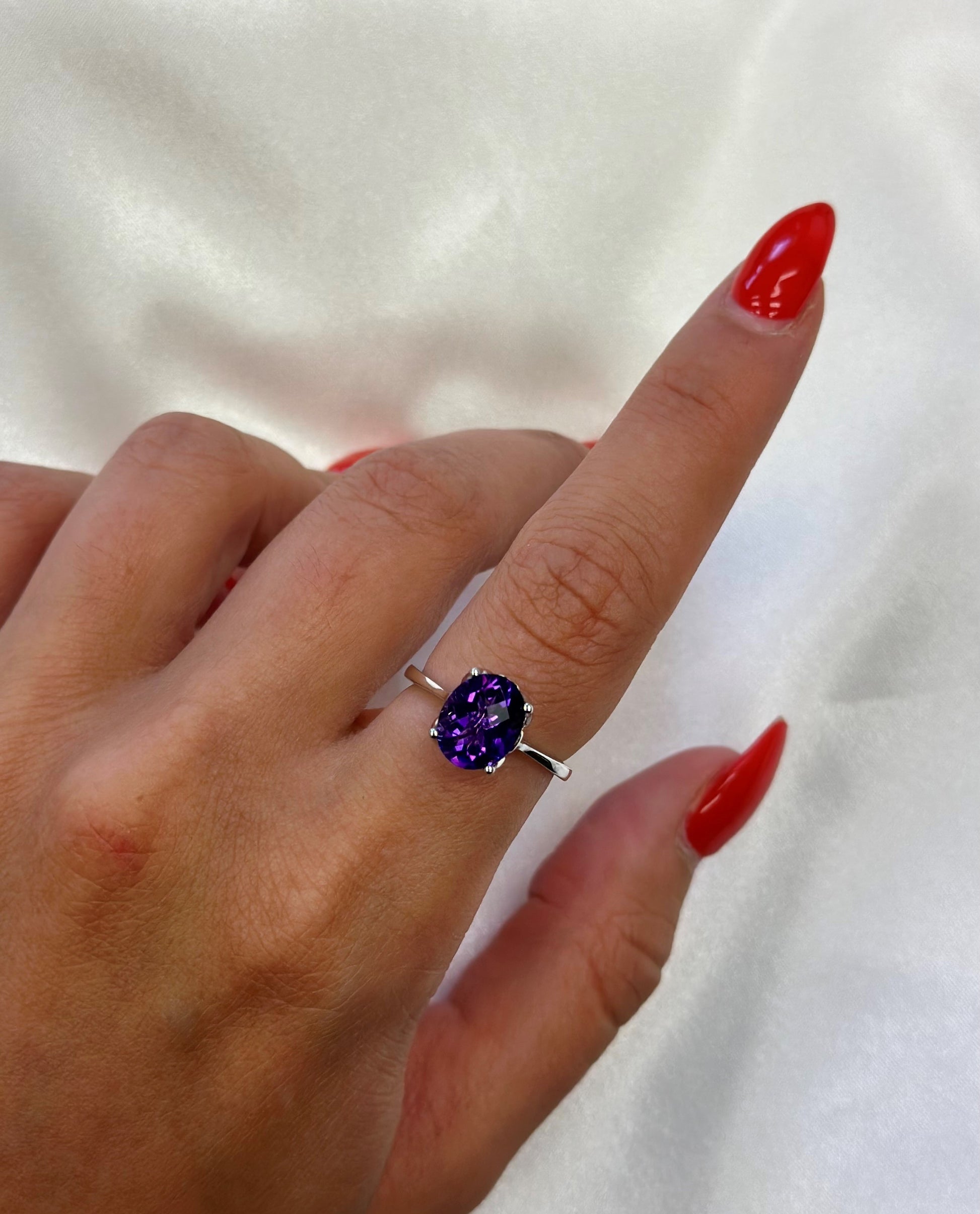 amethyst rings for women, february birthstone jewelry