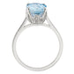 Oval Aquamarine Tulip Solitaire Gemstone Ring in 14KT White Gold