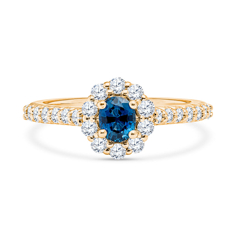 blue sapphire diamond ring, sapphire diamond gold ring