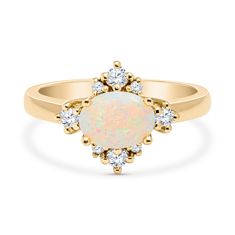 opal gold ring, opal dimaond ring, opal tiarra ring, gemstone tiarra ring