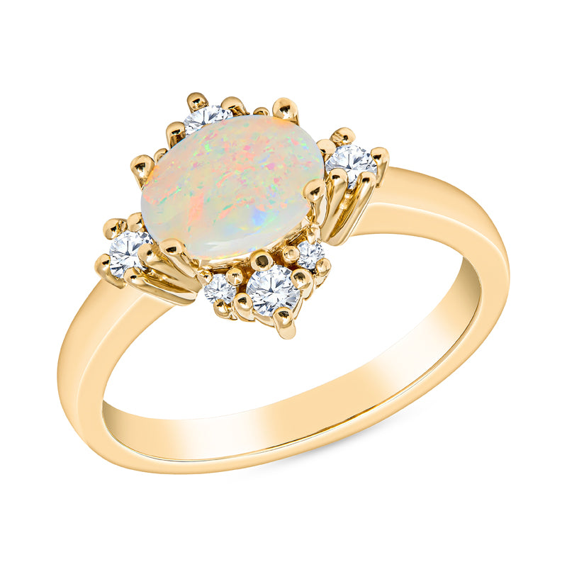 opal gold ring, opal dimaond ring, opal tiarra ring, gemstone tiarra ring