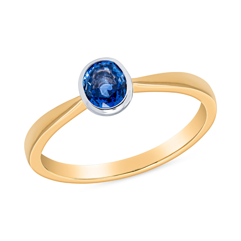 Modern Sapphire Gold Ring