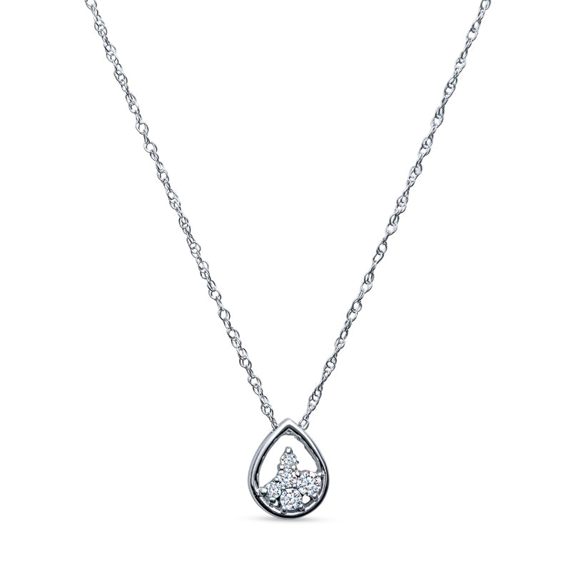 teardrop diamond pendant, diamond gold pendants, 14K diamond pendants, gold diamond pendant