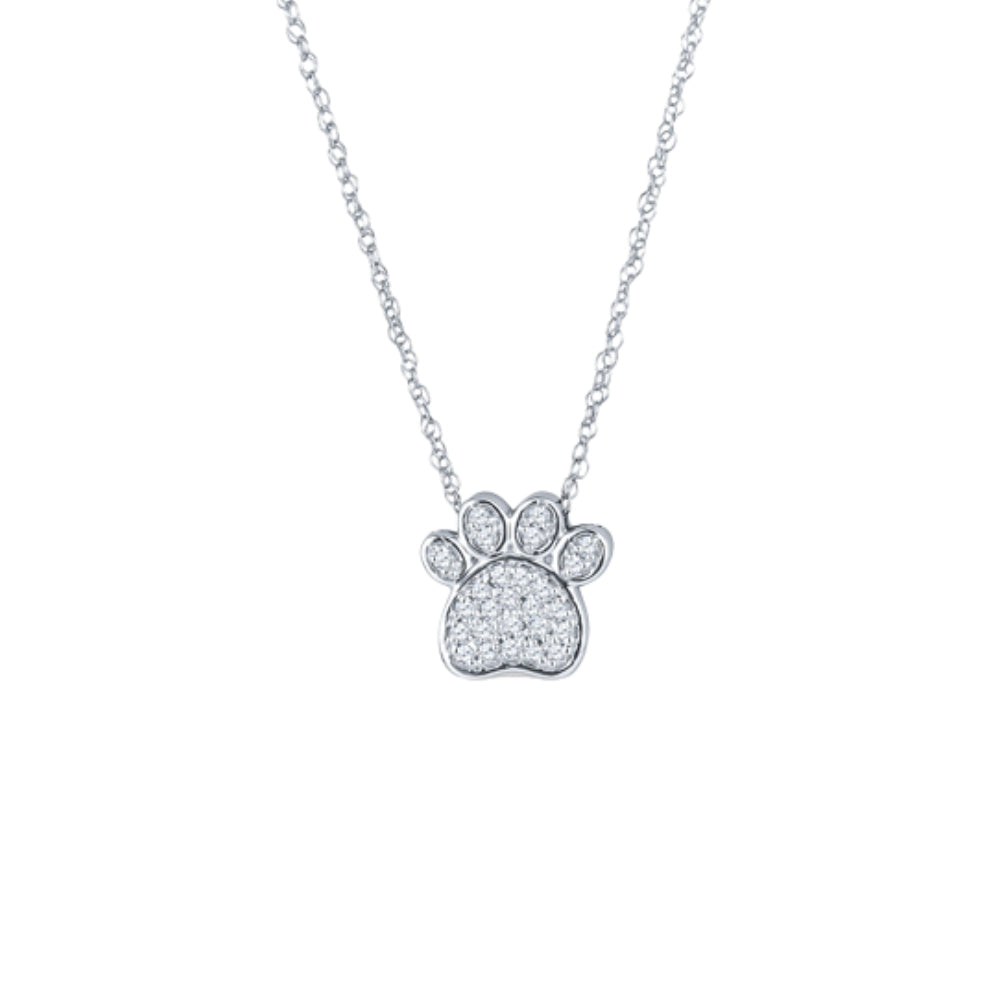 Diamond Dog Paw Pendant 14K Gold