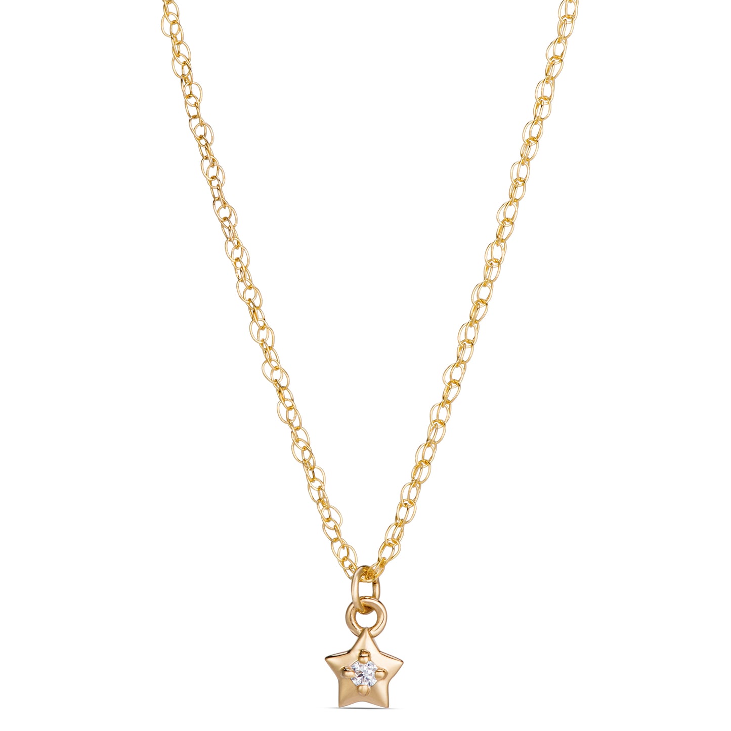 Symbolic Star Diamond Micro Pendant in 14KT