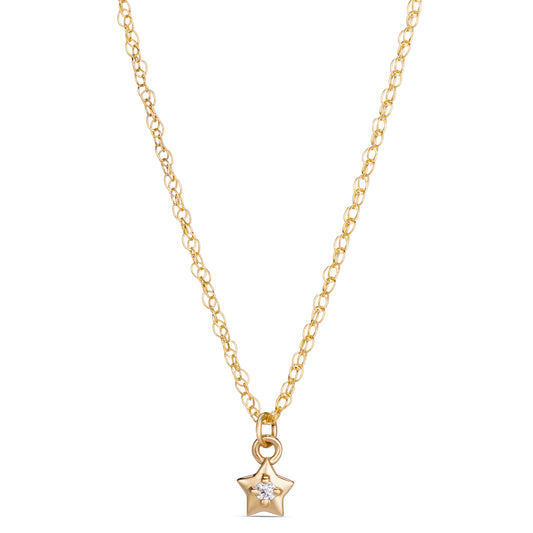 Symbolic Star Diamond Micro Pendant in 14KT