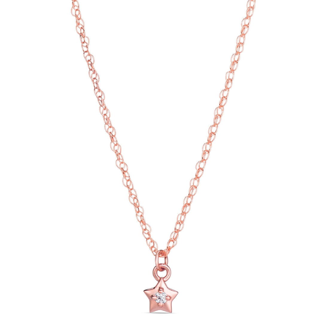 Symbolic Star Diamond Micro Pendant in 14KT