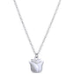 Symbolic Tulip Diamond Micro Pendant in 14KT White Gold for Layering Necklaces