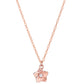 Symbolic Forget-Me-Not Flower Diamond Micro Pendant in 14KT Rose Gold for Layering Necklaces