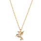 Symbolic Hummingbird Diamond Micro Pendant in 14KT Yellow Gold for layering necklaces
