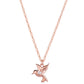 Symbolic Hummingbird Diamond Micro Pendant in 14KT Rose Gold for layering necklaces
