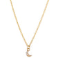 Symbolic Crescent Moon Diamond Micro Pendant in 14KT Yellow Gold for Layering Necklaces