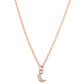 Symbolic Crescent Moon Diamond Micro Pendant in 14KT Rose Gold for Layering Necklaces