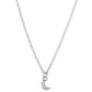 Symbolic Crescent Moon Diamond Micro Pendant in 14KT White Gold for Layering Necklaces