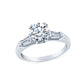 Three Stone Engagement Ring with Tapered Baguette