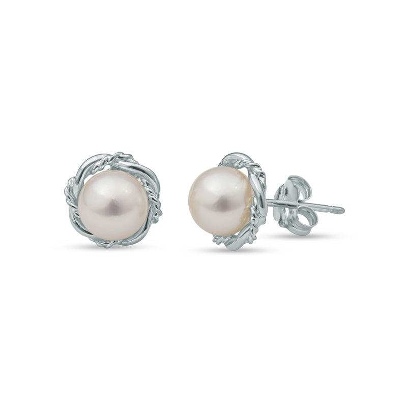 Minimal Elegance 14 Karat Gold Akoya White Pearl Earring Collection (m –  MONOLISA