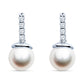 cultured pearl earrings, white gold pearl earrings