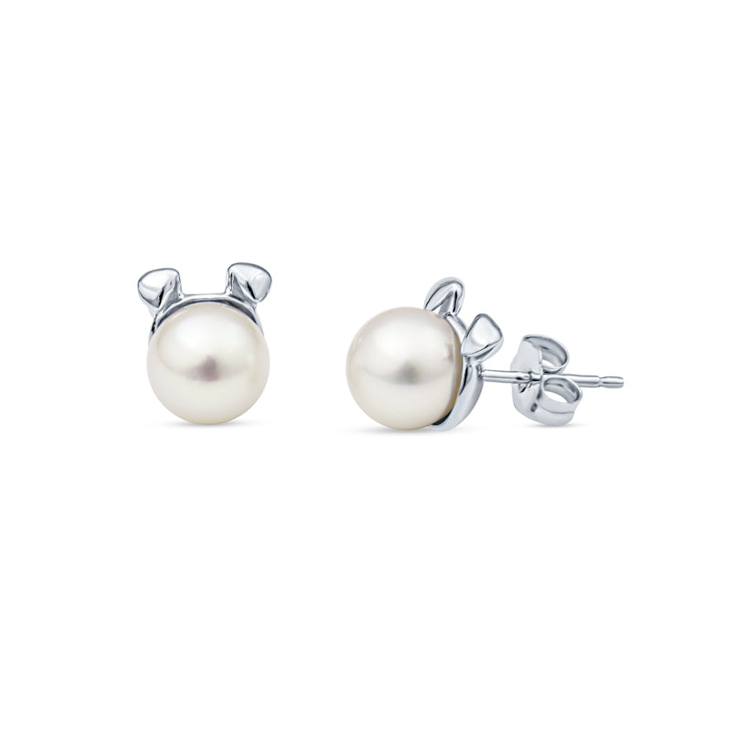 cultured pearl earrings, akoya cultured pearl earrings, fine dog jewelry