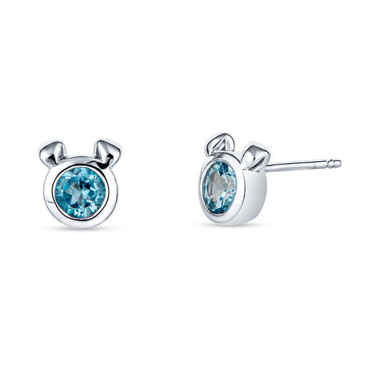 dog ear earring, gemstone dog earrings, gemstone dog ear earrings, symbolic dog jewelry