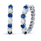 sapphire and Diamond Hoop Earrings, September birthstone jewelry, sapphire diamond earrings, sapphire hoop earrings