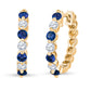 sapphire and Diamond Hoop Earrings, September birthstone jewelry, sapphire diamond earrings, sapphire hoop earrings