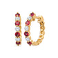 Ruby and Diamond Hoop Earrings, July birthstone jewelry, ruby diamond earrings, ruby hoop earrings
