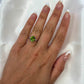 14K Peridot Diamond Ring, Gold Peridot Diamond Ring, Classic Gemstone Ring Gold