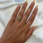Peridot diamond ring, semi-precious ring, Peridot and diamond ring