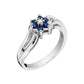 Sapphire Diamond Ring, Sapphire Cluster Ring, Sapphire White Gold Ring, Sapphire Flower Ring, Sapphire Diamond Flower Ring, Sapphire Gold Flower Ring