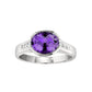 February Birthstone, Modern Halo Ring, amethyst diamond ring, amethyst diamond gold ring, amethyst white gold ring